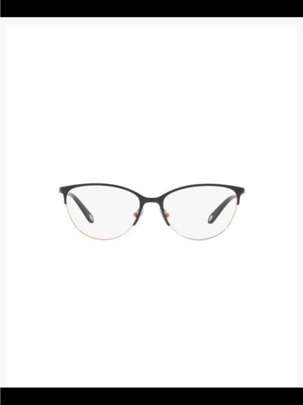 Tiffany & Co. Black and Gold Half-Rim Cat-Eye Glasses